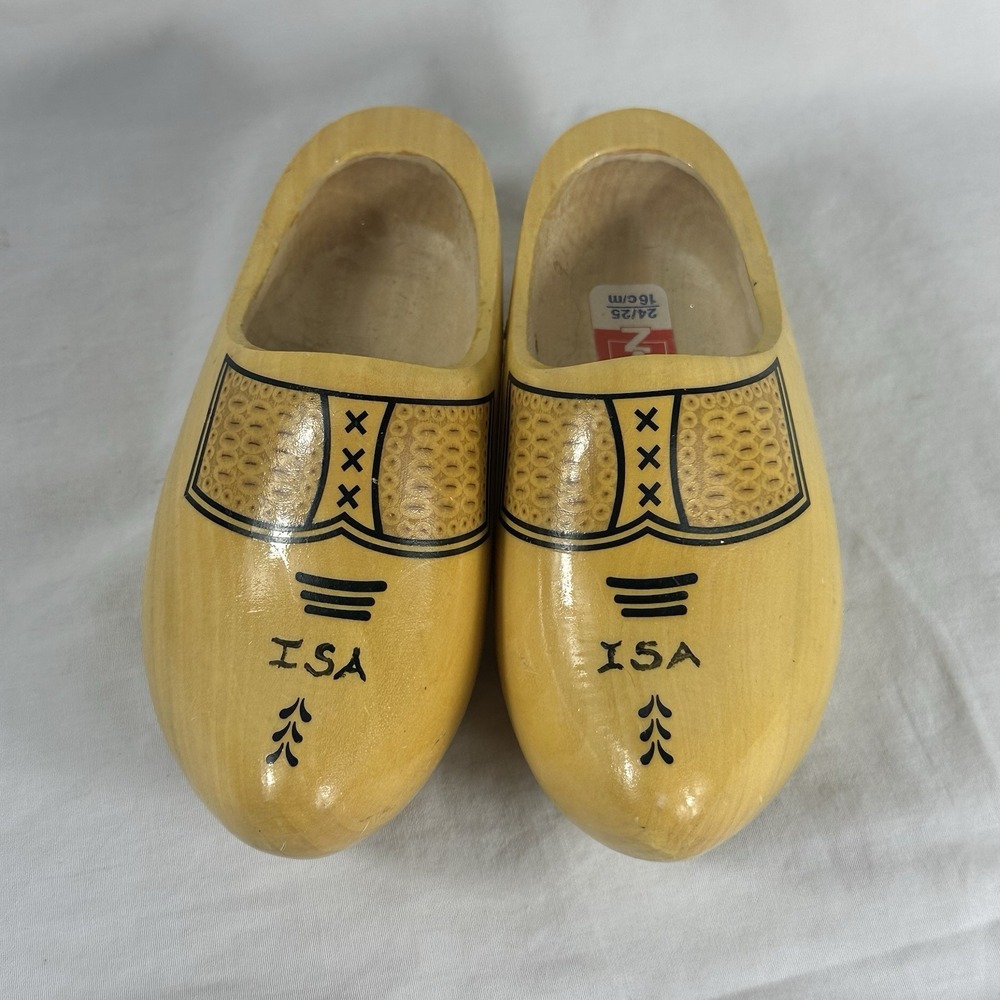 Vintage Wooden Shoes‎ Dutch Clogs Klompen Made in Holland 8.5 inch Long